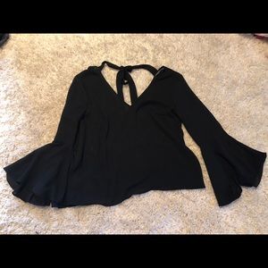 Cute black flared long sleeve shirt